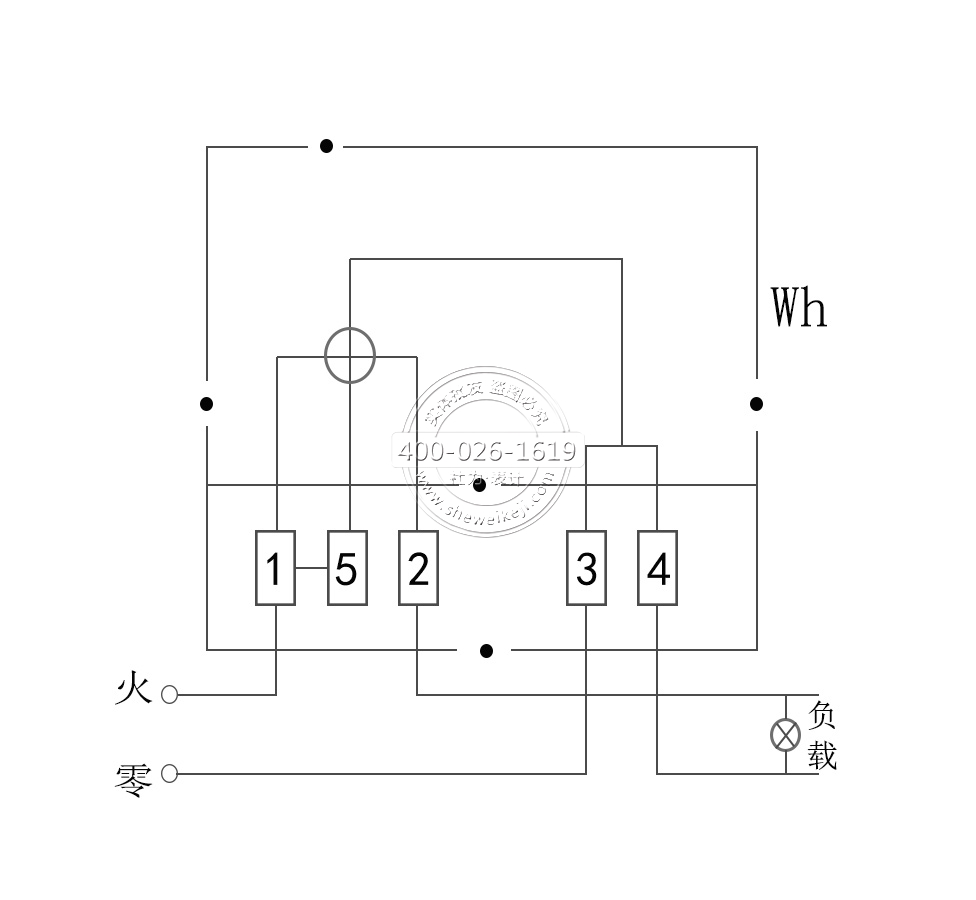 單相電能表兩進(jìn)兩出的接線圖