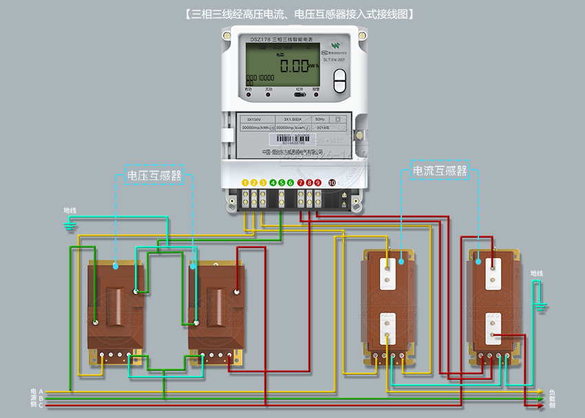 電流互感器、電壓互感器接線圖